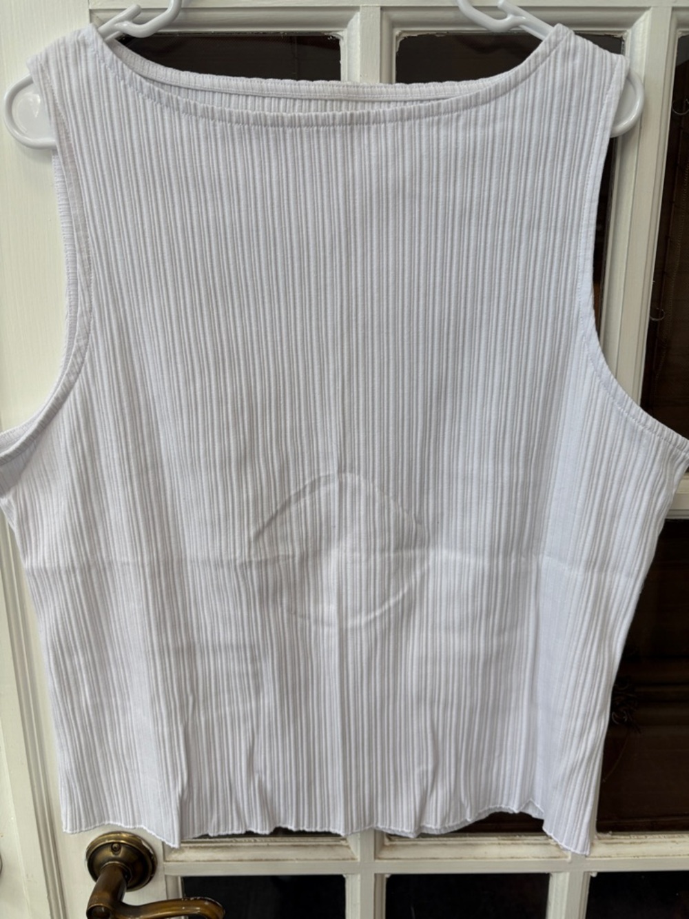017 Madewell White Ribbed Sleeveless Top